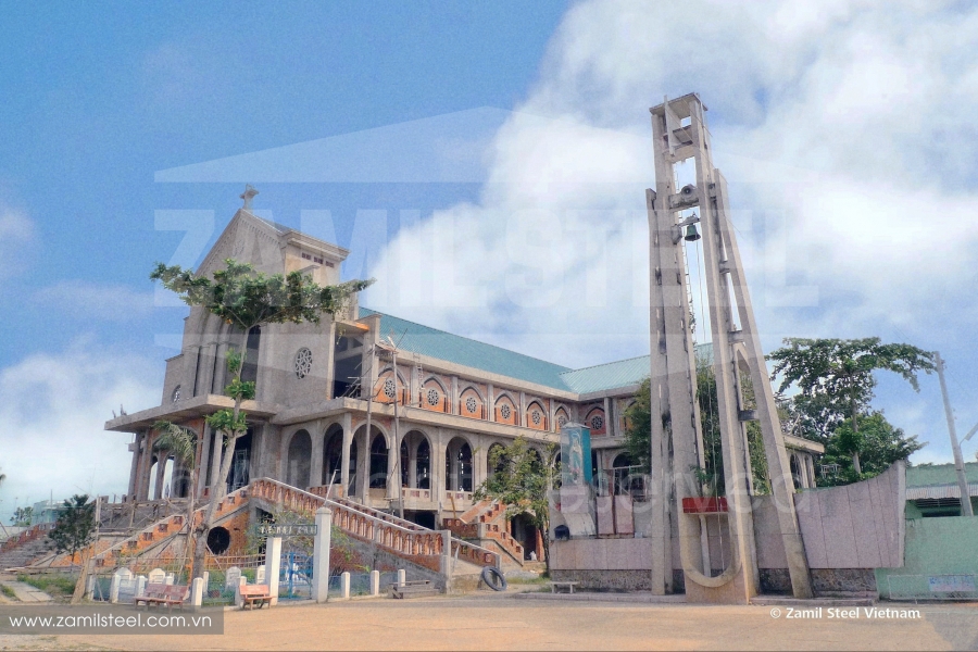 steel frame church in Vietnam by zamil