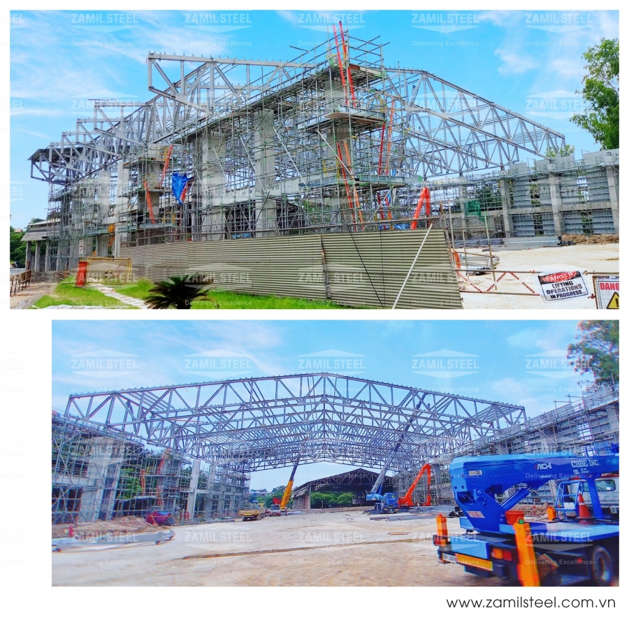 Steel frame warehouse in Philippines by zamil