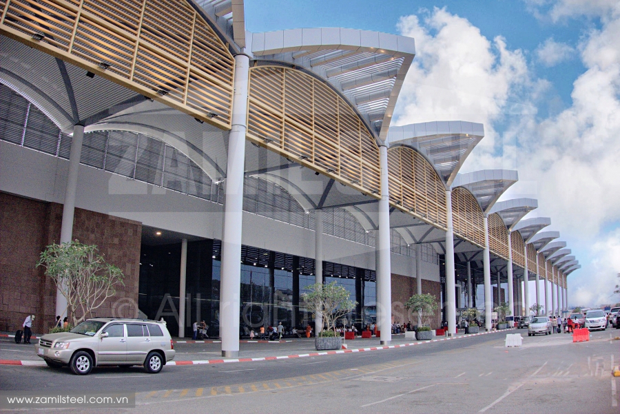 steel frame structure phnompenh airport by zamil