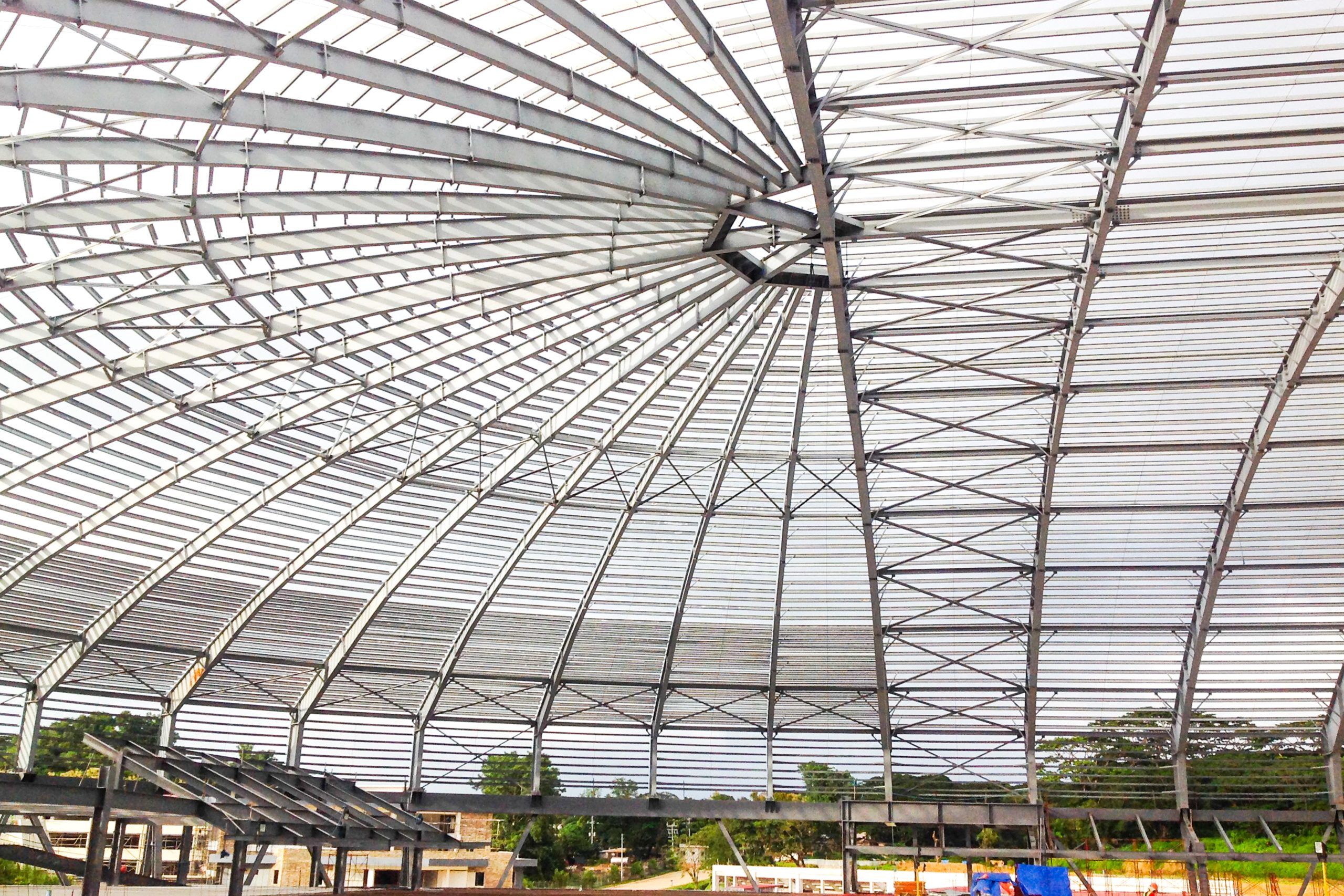 Roof structure of the Colegio San Agustin sport complex in Bulacan, Philippines